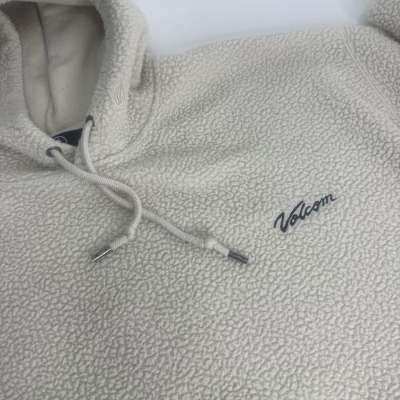 Vintage Y2K Volcom Sherpa Hoodie Pullover Pockets Sz L Loose Fit Skateboarding - Picture 11 of 11